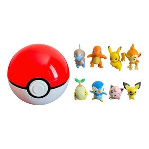 Pokemon Mini Figure Lot w/ Pokeball Pikachu Charmander Piplup Jigglypuff +8